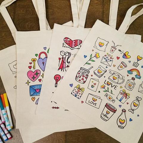 coloring tote bags on etsy